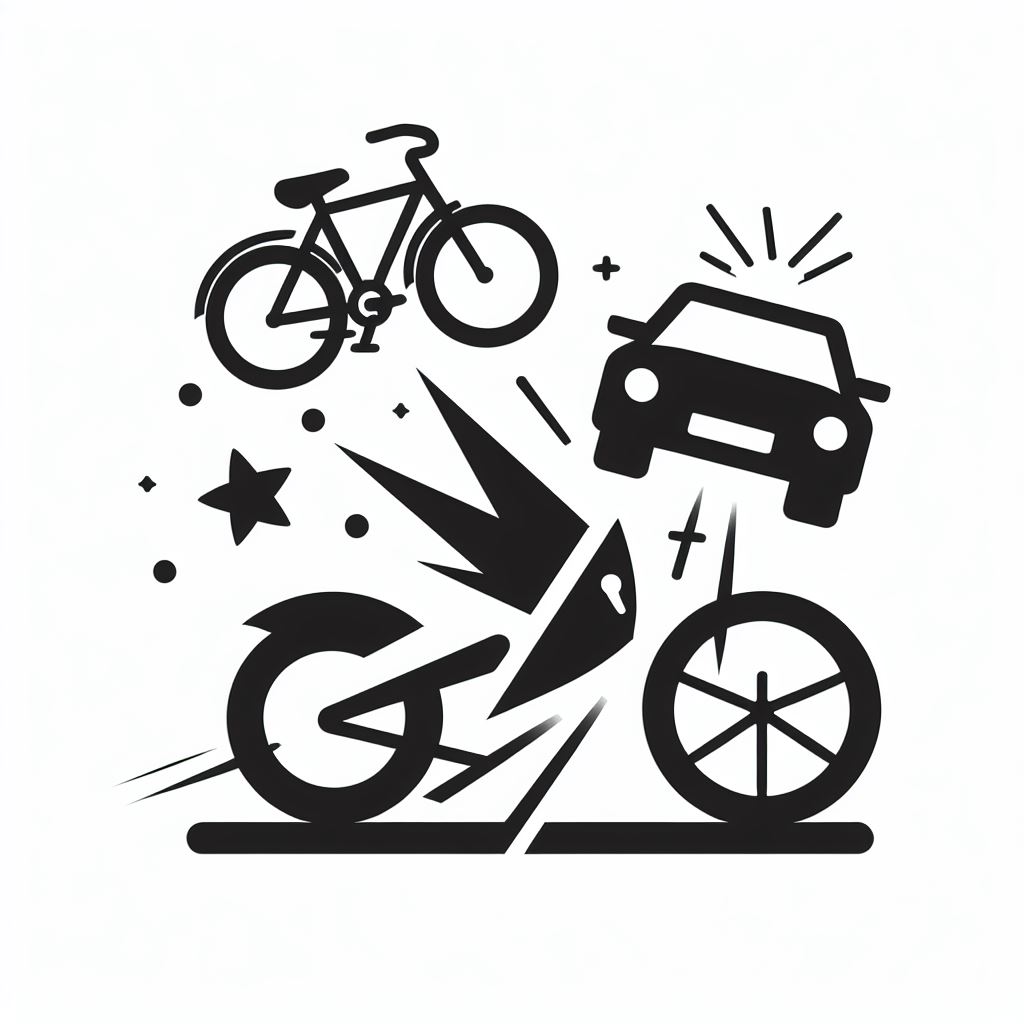자전거와 차량 부딫히는 모습 로고