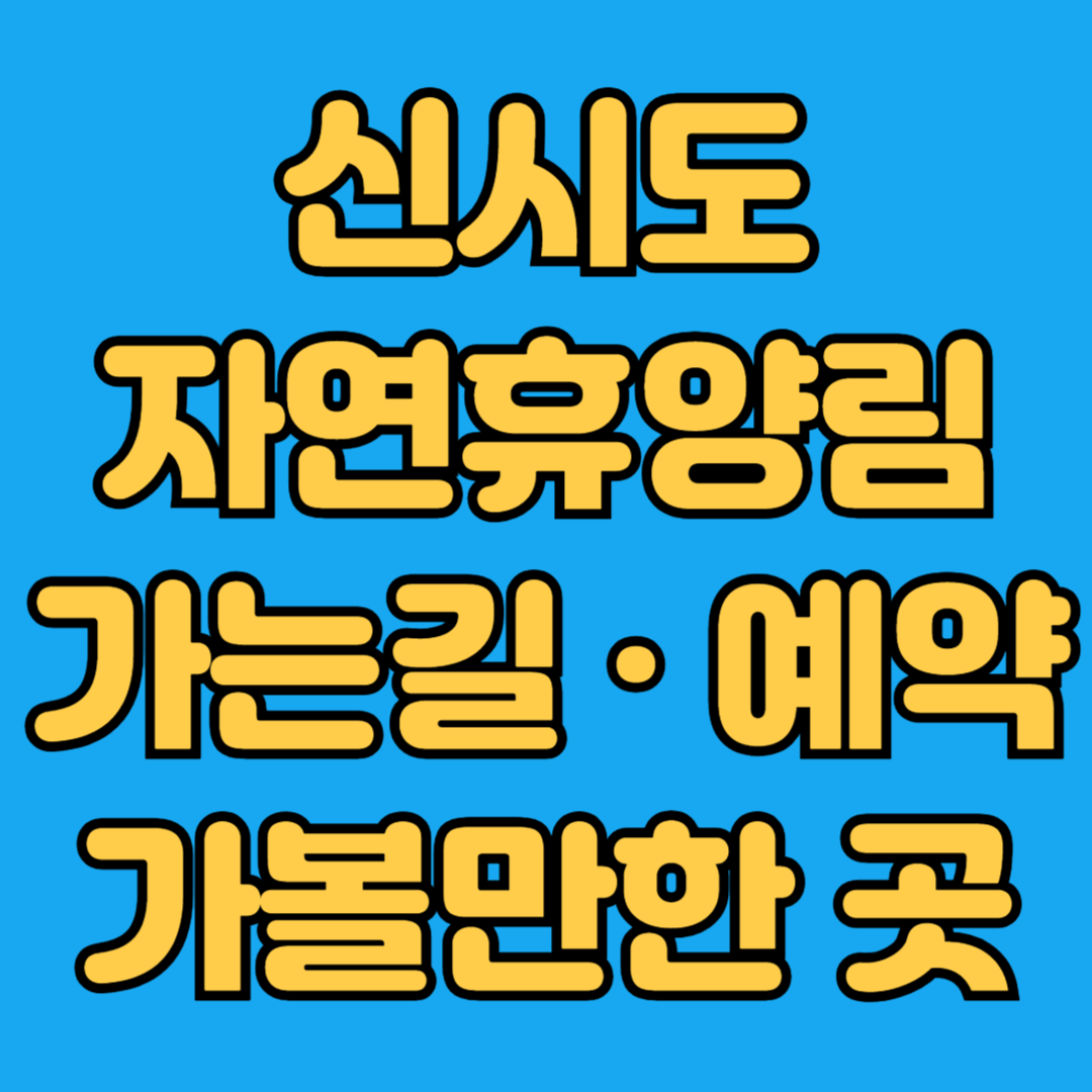 신시도 자연휴양림 가는 길 예약 가볼만한 곳