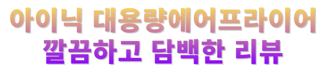 아이닉 대용량 에어프라이어 사용 후기
