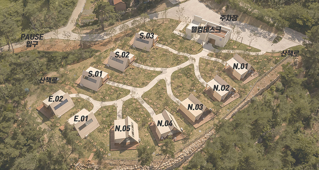 퍼즈글램핑 배치도