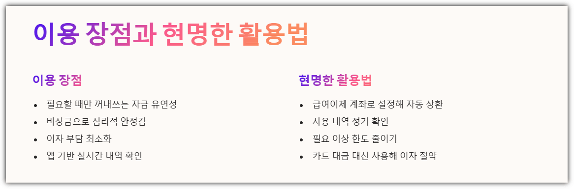 이용 장점과 현명한 활용법