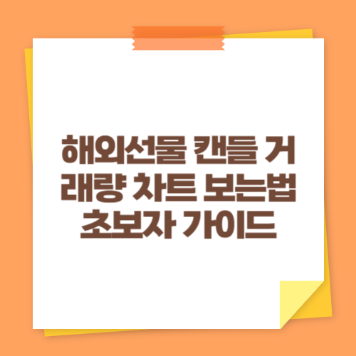 해외선물 캔들 거래량 차트 보는법 초보자 가이드