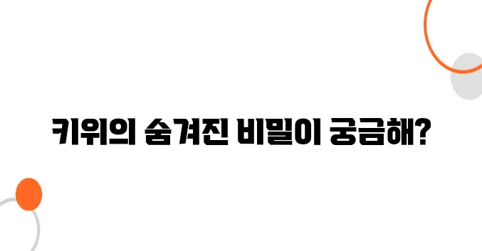 키위 효능 알아보아요