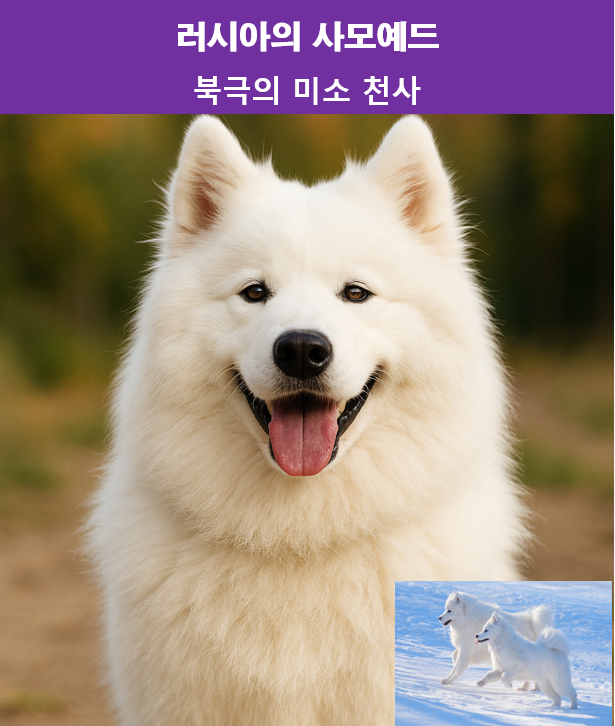 러시아 사모예드(Samoyed) 이미지 &ndash; 북극의 미소 천사
