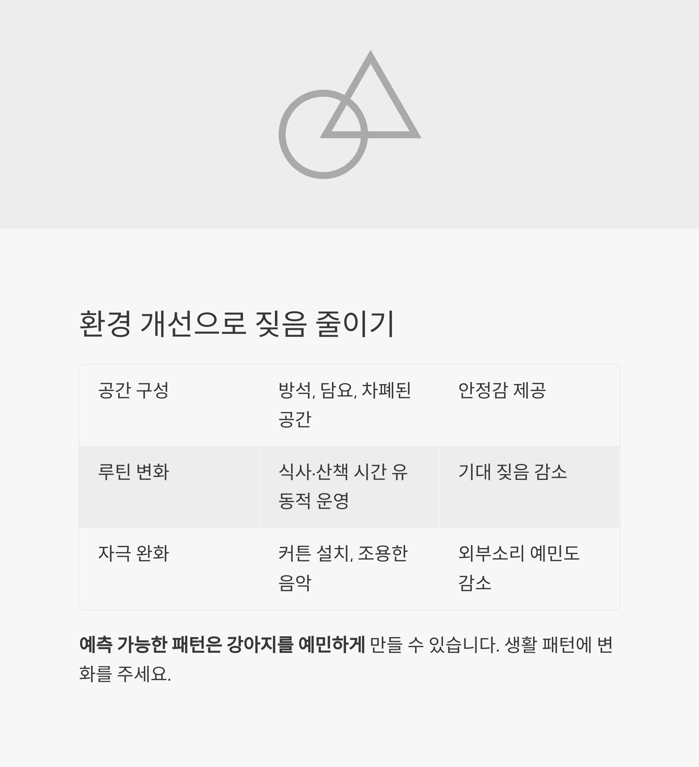 환경 개선으로 짖음 줄이기