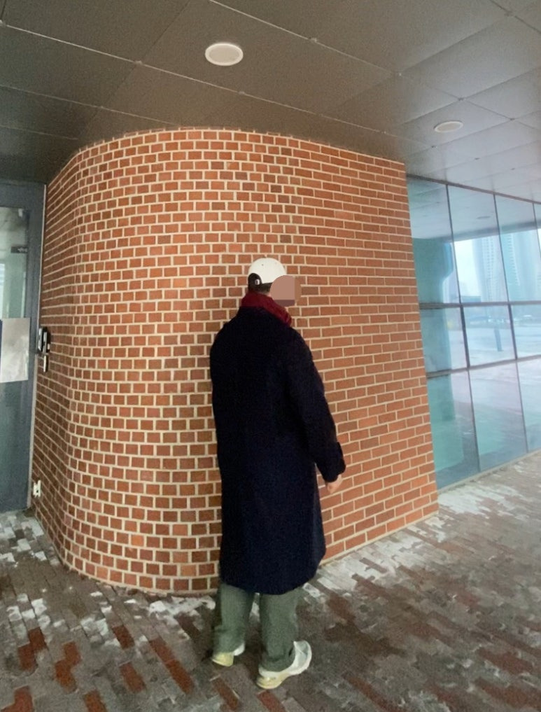 데일리룩('25. 12. 13.)조이스베케이션 투톤 볼캡, 리끌로우 울터치 머플러 목도리, 그레이휴 더블브레스티드 네이비 롱코트, 무신사스탠다드 퍼티그팬츠, 뉴발란스 993 그레이