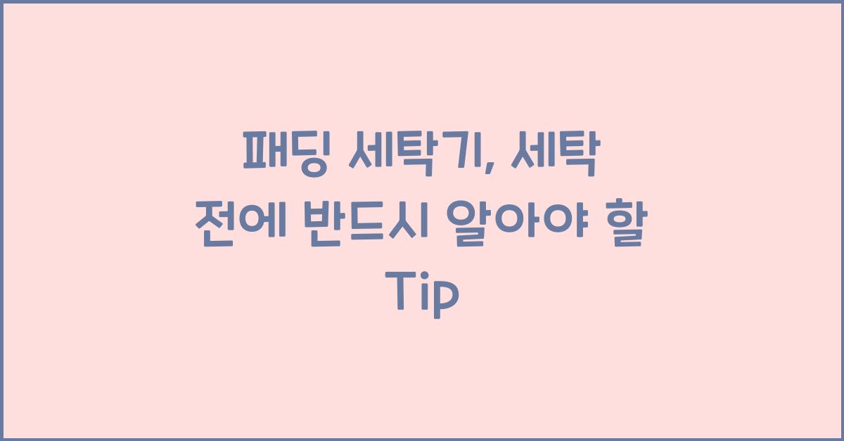 패딩 세탁기