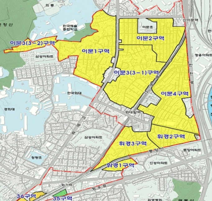 이문휘경-뉴타운-지도