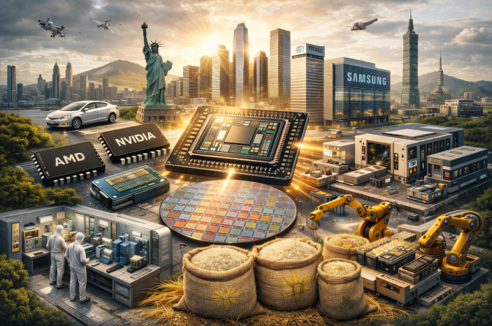 반도체를 산업의 쌀로 비유한 이미지