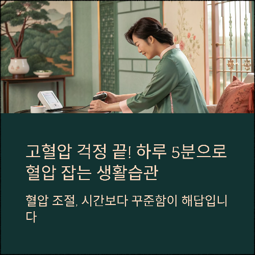 고혈압 걱정 끝! 하루 5분으로 혈압 잡는 생활습관