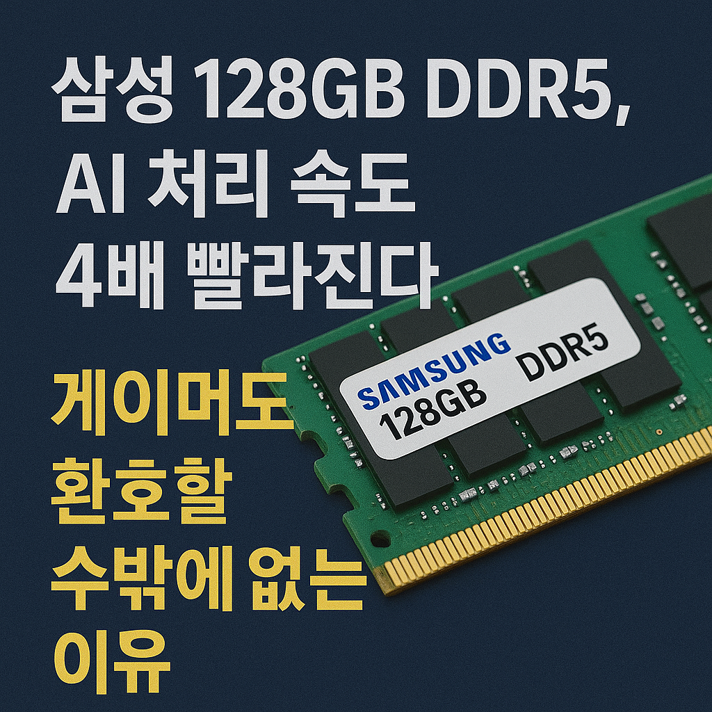 [충격공개] 삼성 128GB DDR5, AI 처리 속도 4배 빨라진다! 게이머도 환호할 수밖에 없는 이유는?