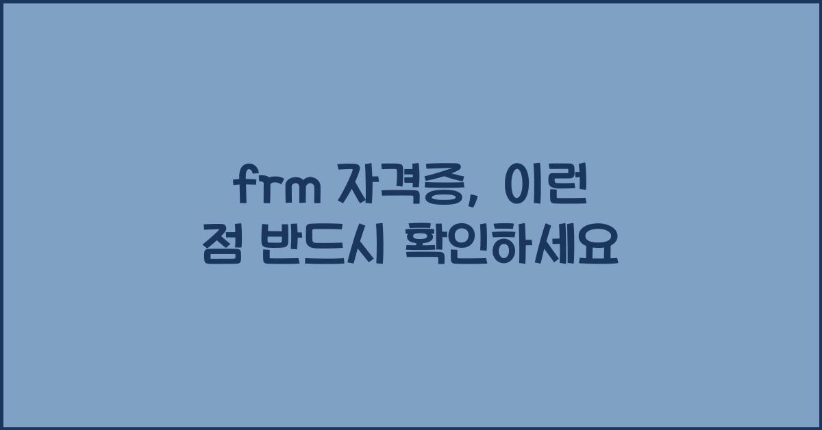 frm 자격증