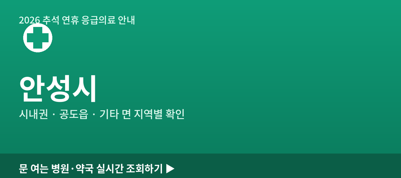 안성시 2026 추석 연휴 문 여는 병원·약국