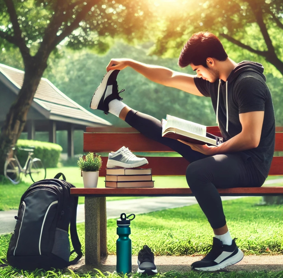 수험생이 운동하는 이미지