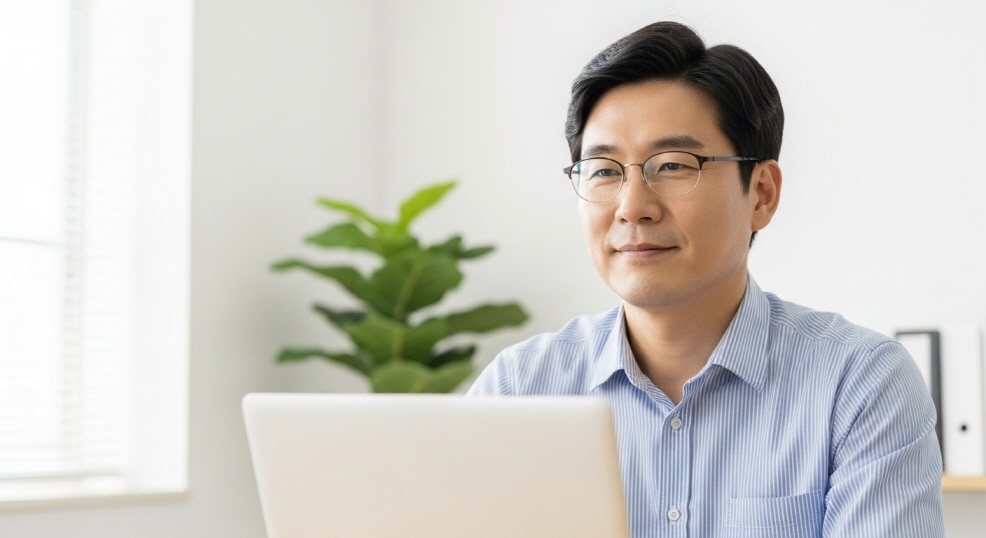 차분한 표정으로 일터에 복귀한 남성