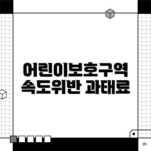 어린이보호구역 속도위반 과태료