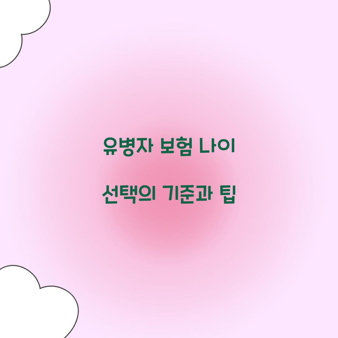 유병자 보험 나이