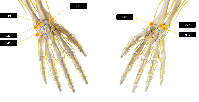 손목 주변 혈자리 요약
