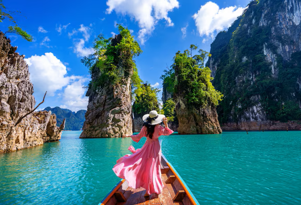 태국 카오속 국립공원의 평화로운 여행지 전경