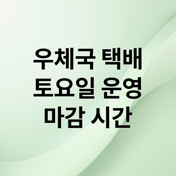 우체국 택배 토요일 운영 및 접수 마감 시간