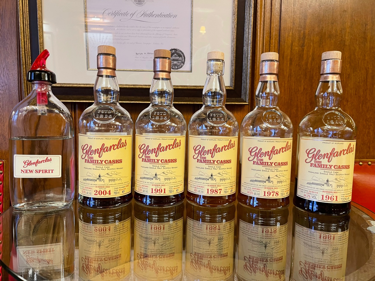 글렌파클라스 스피릿과 패밀리 캐스크 2004, 1991, 1987, 1978, 1961 빈티지