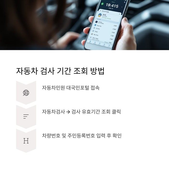 자동차 검사기간 주기 만료일 연장 변경 조회 요약 이미지