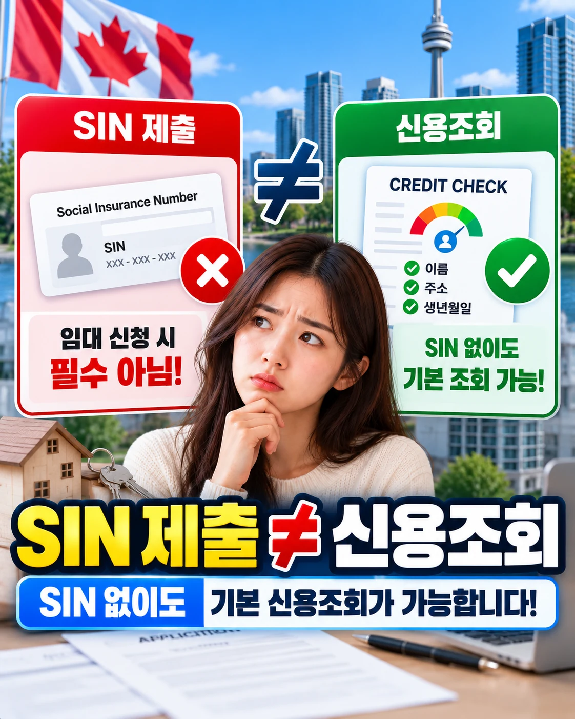 SIN 제출과 신용조회 차이