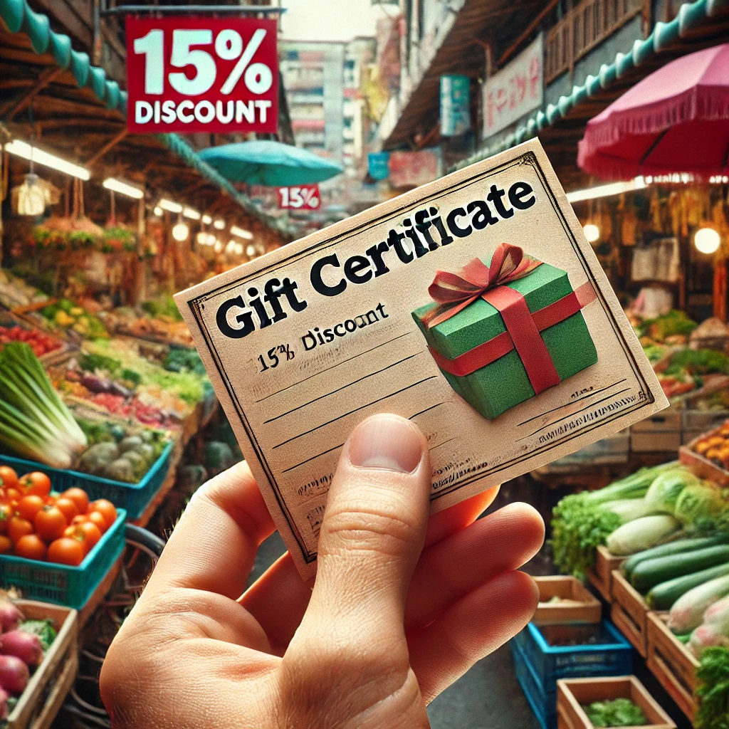 손에 든 온누리상품권과 할인 안내