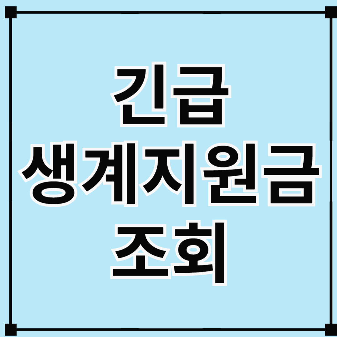 긴급 생계지원금 조회