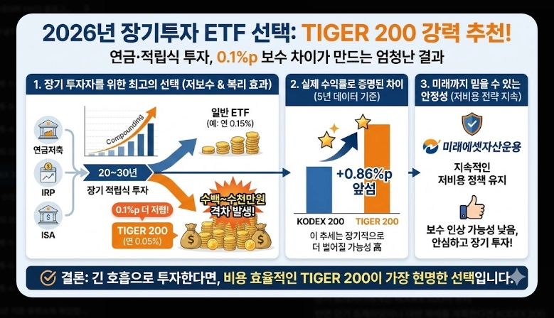 KODEX 200 vs TIGER 200 비교 총보수·거래량·순자산 분석 및 선택 가이드 (2026)