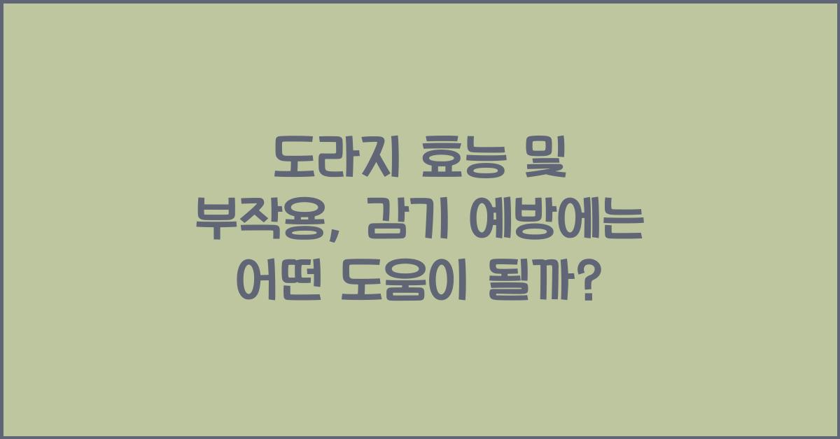 도라지 효능 및 부작용, 감기 예방에 효과 있을까?