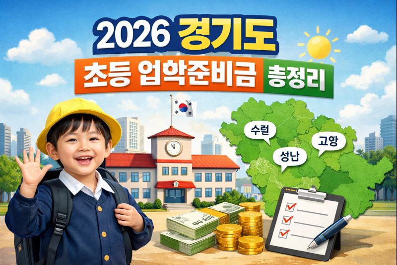 2026 경기도 초등 입학준비금 총정리|지역별 대상·지원금·신청방법 한눈에