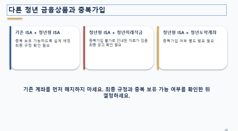 청년ISA 중복되는지