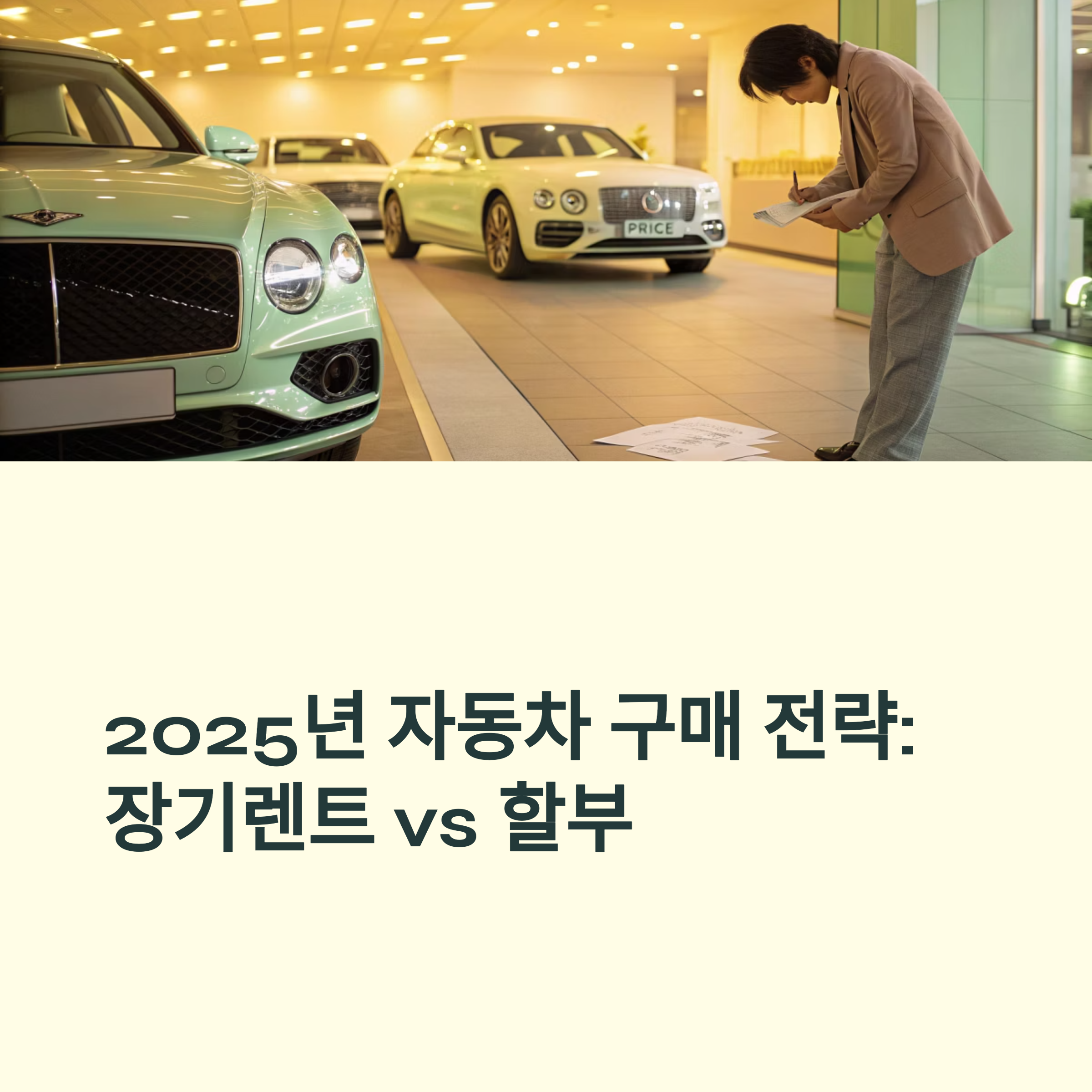 자동차 구매 전략: 장기렌트와 할부