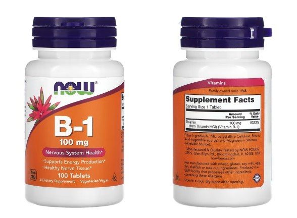 NOW Foods, B-1, 100 mg, 100 정