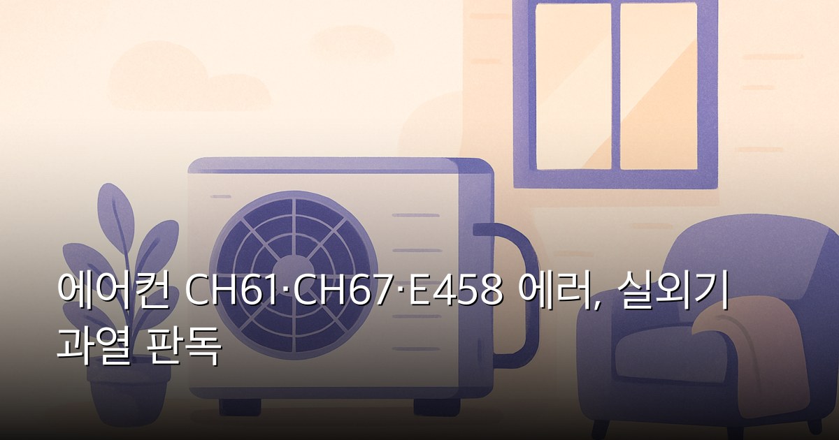 에어컨 CH61·CH67·E458 에러, 실외기 과열 판독