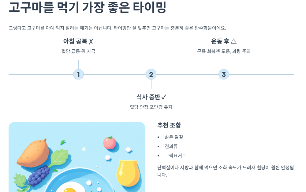 고구마를 먹기 가장 좋은 타이밍
