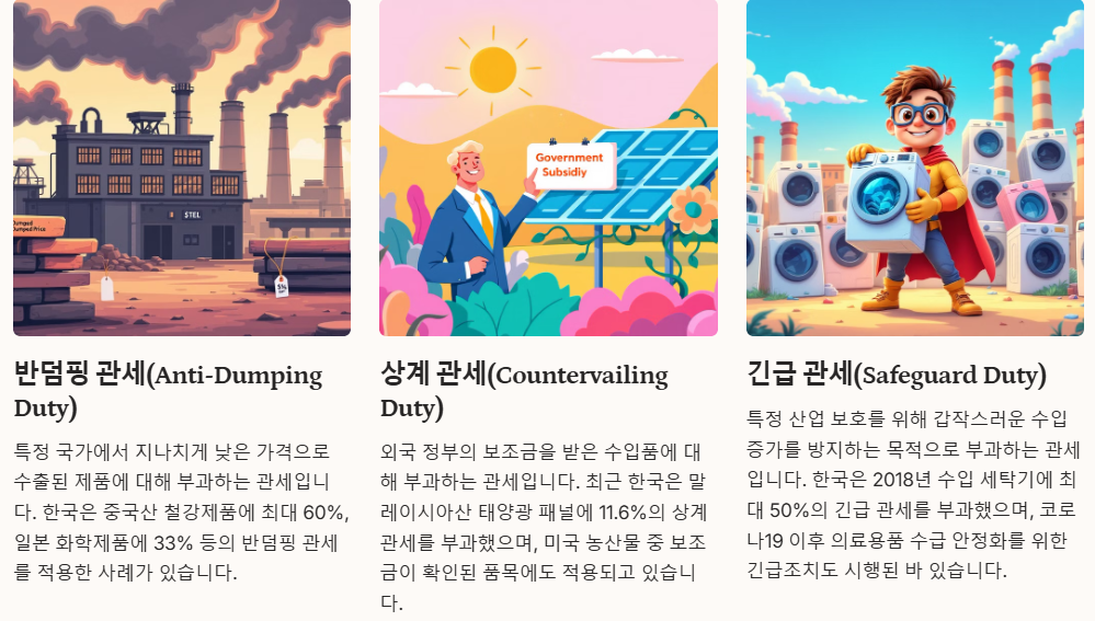 관세의 주요 유형과 특징