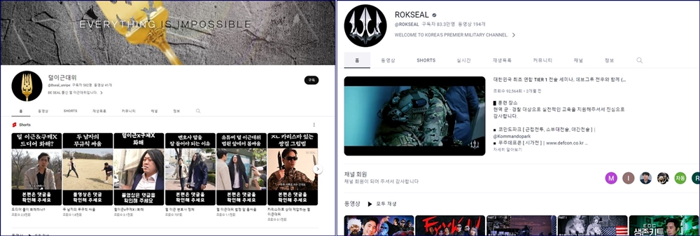 덜이근대위와 이근대위 유튜브 채널