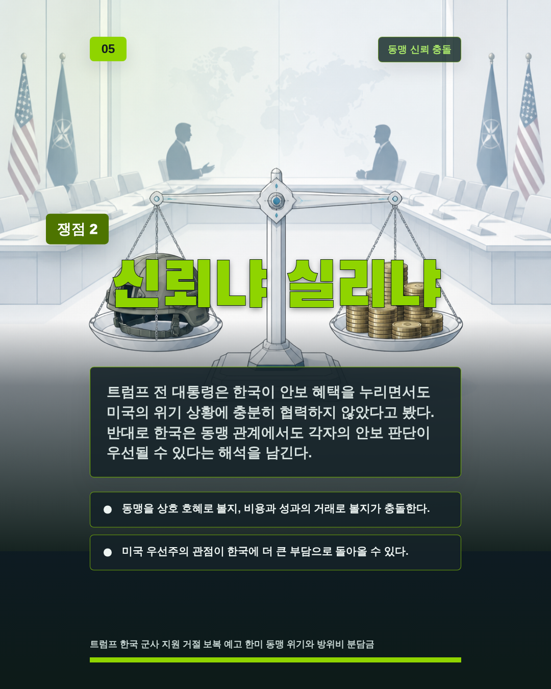 신뢰냐 실리냐