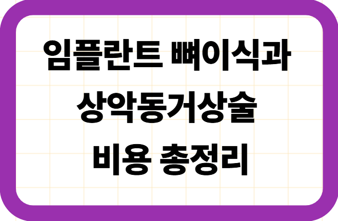 임플란트 뼈이식과 상악동거상술 비용 총정리