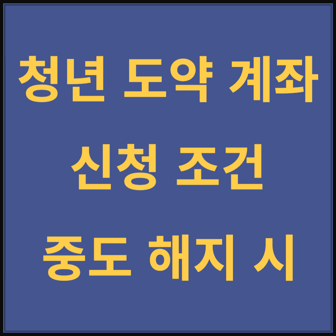 청년도약계좌, 2025 정보 (신청조건 - 알바생도?, 중도해지)
