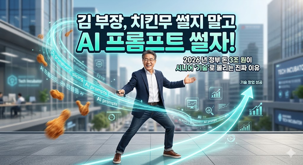 김 부장, 치킨무 썰지 말고 AI 프롬프트 썰자! 2026년 정부 돈 3조 원이 시니어 ‘기술’로 몰리는 진짜 이유
