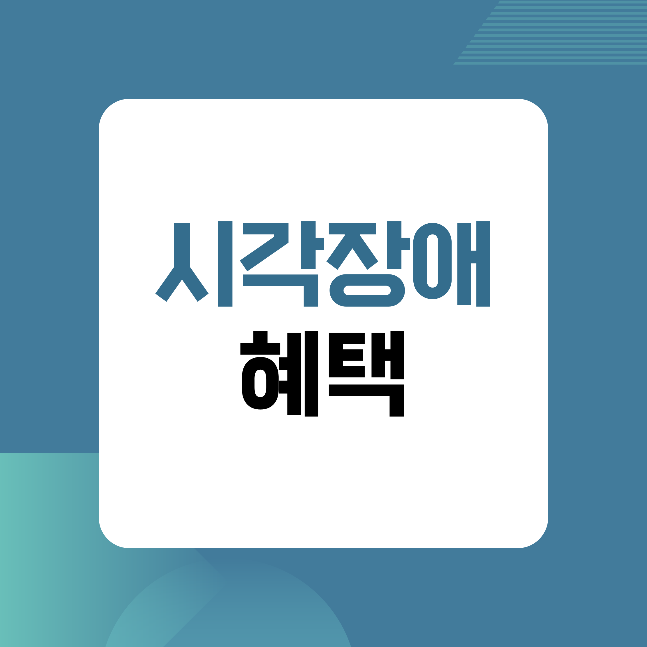 시각장애,시각장애혜택,장애인복지,장애인연금,장애인수당,복지제도,장애인지원,장애인등록,보조기기지원,의료비감면,세금감면,교통할인,통신비감면,전기요금할인,가스요금할인,장애인콜택시,취업지원,직업훈련,교육지원,장애인혜택정리,복지정보,장애인지원정책,생활복지,복지꿀팁,장애인생활