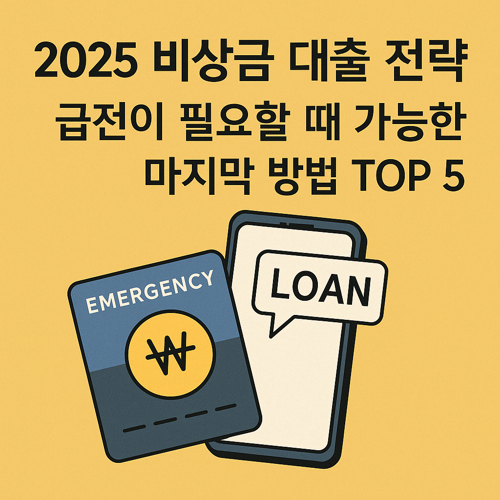 2025 비상금 대출 전략 ❘ 급전이 필요할 때 가능한 마지막 방법 TOP 5