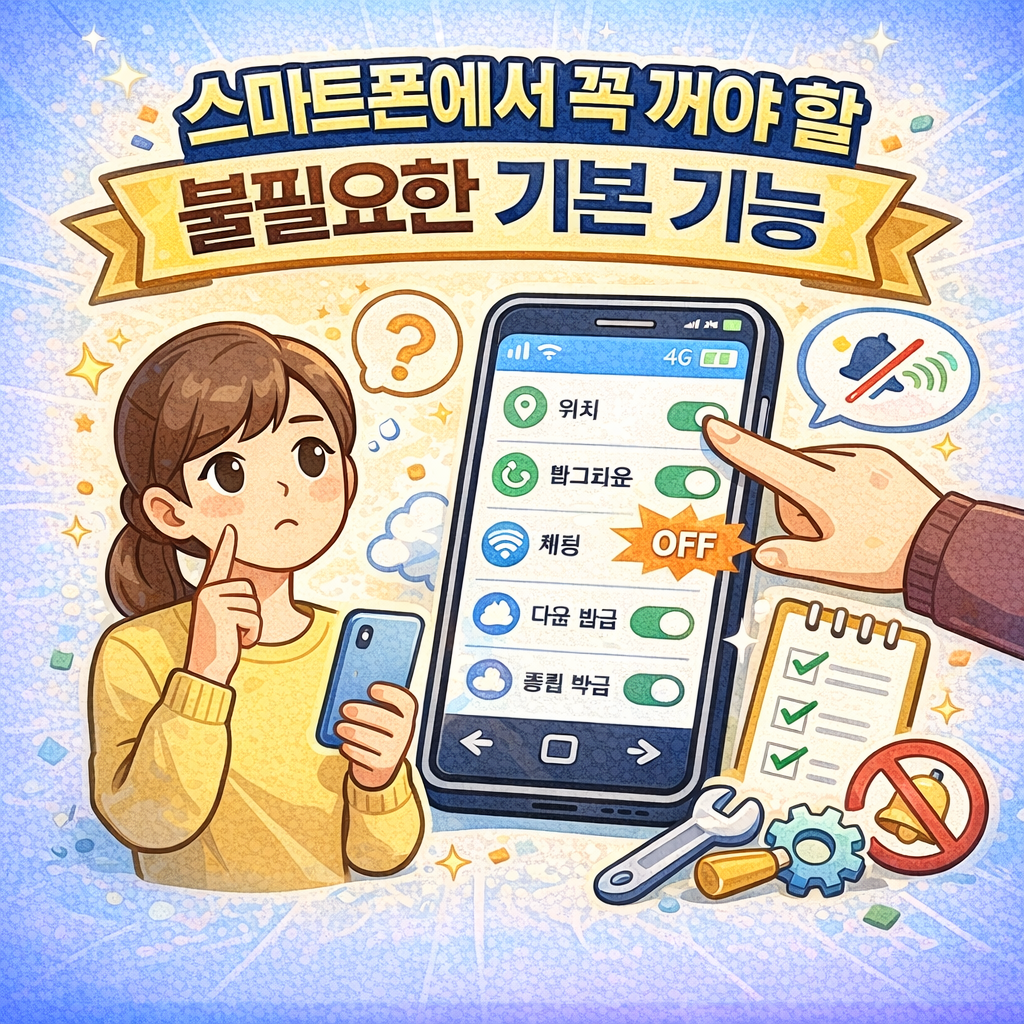 스마트폰에서 꼭 꺼야 할 불필요한 기본 기능