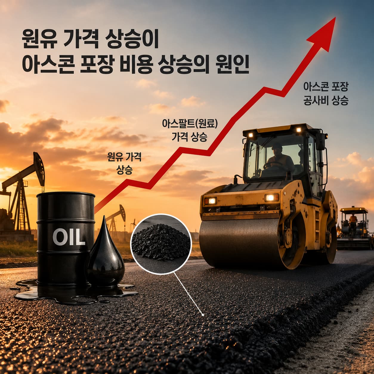 아스콘포장공사 단가 상승이유
