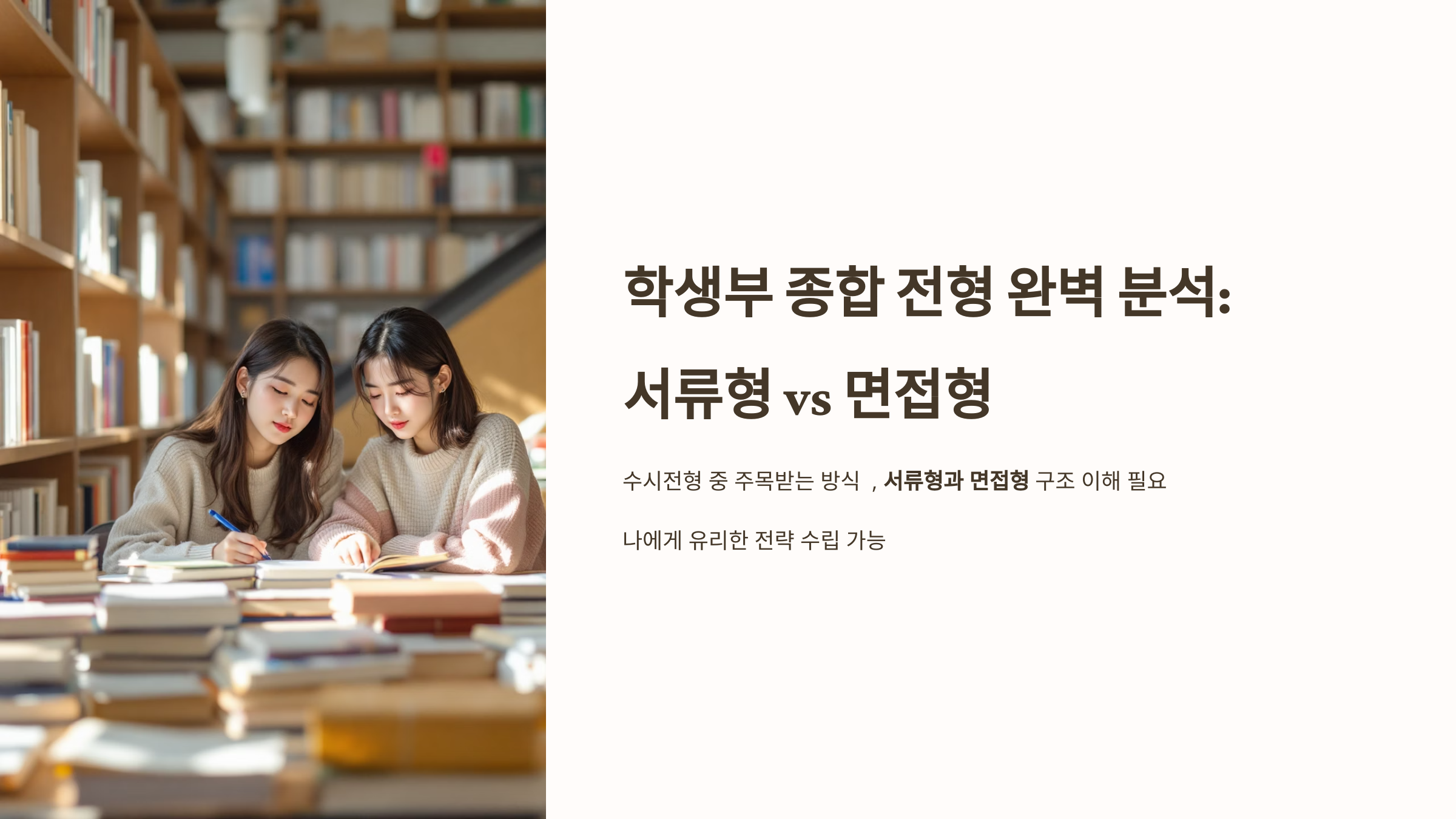 학생부 종합 전형의 서류형과 면접형 구조 이해하기