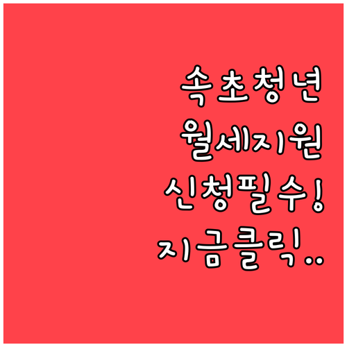 속초 거주 청년 월세 지원 사업 신청..