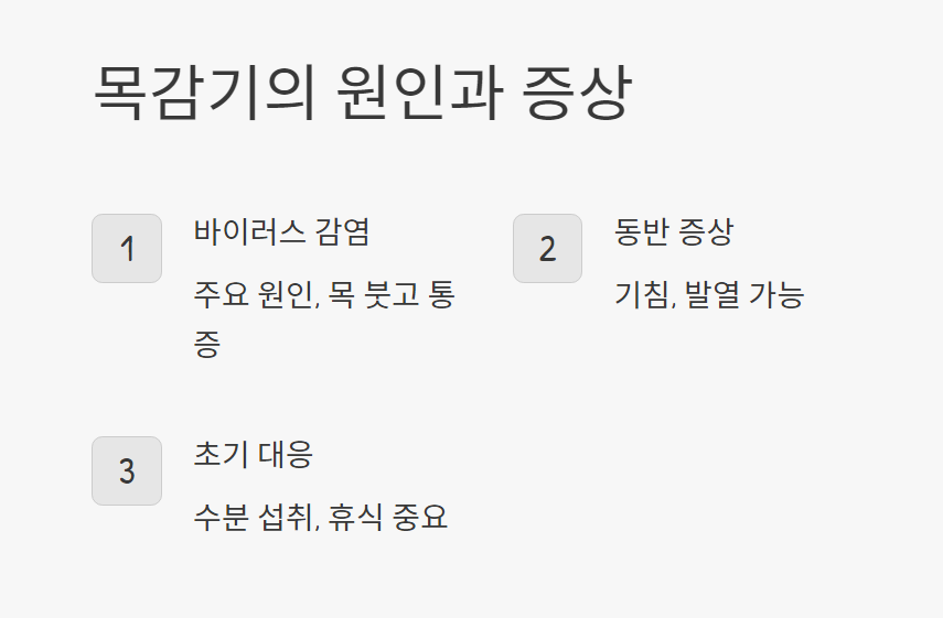 목감기 빨리 낫는 법